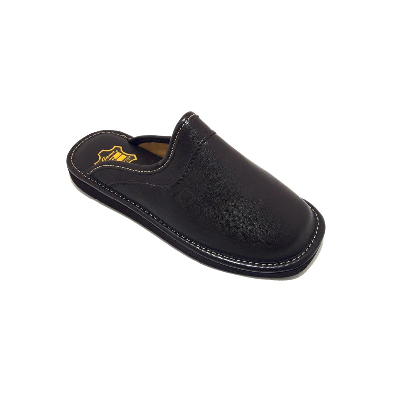 Zapatillas GAME 16002Chinela Piel MARRÓN