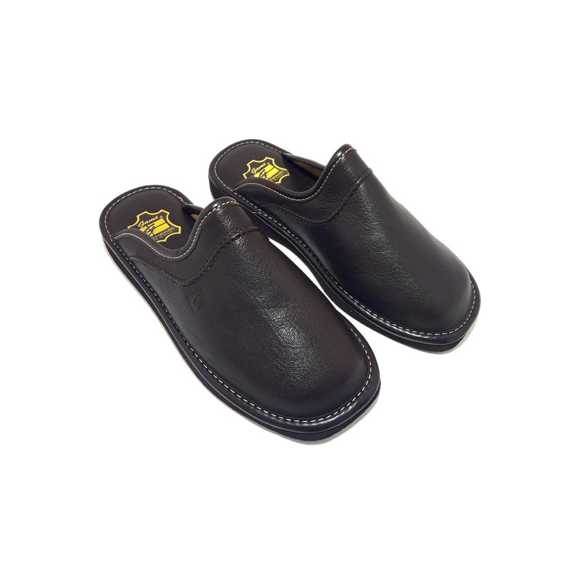 Zapatillas GAME 16002Chinela Piel MARRÓN