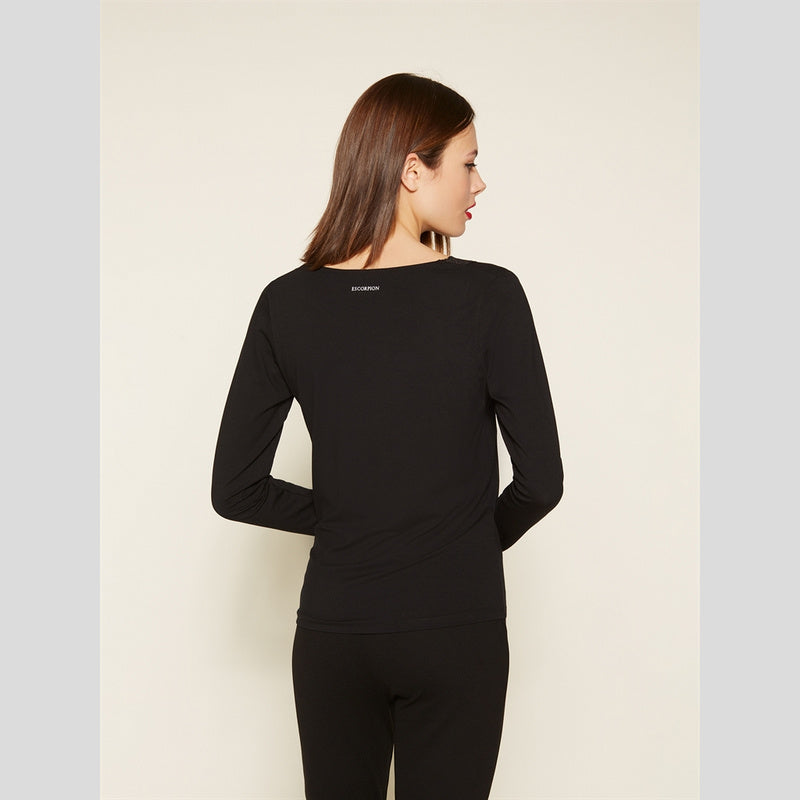 Camiseta Pico ESCORPION Puntilla NEGRO