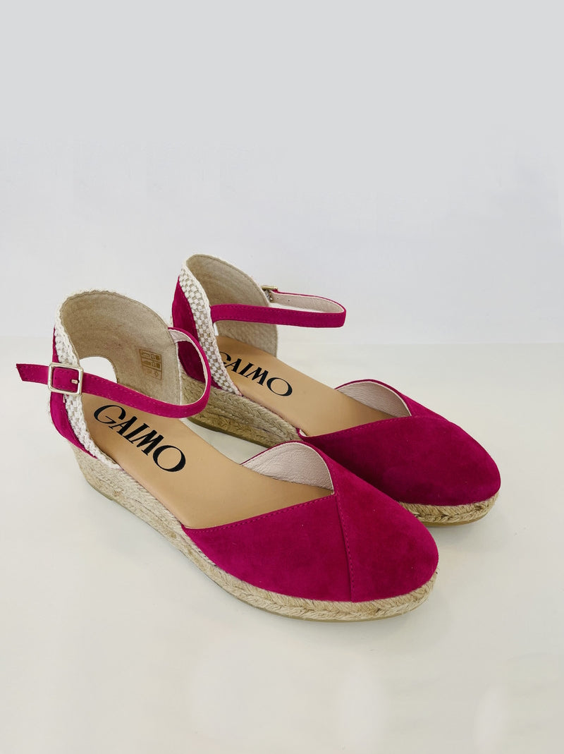 Alpargata Cuña GAIMO Copita Ante FUCSIA
