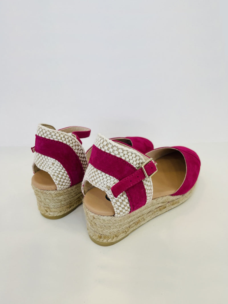 Alpargata Cuña GAIMO Copita Ante FUCSIA