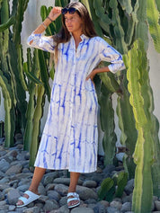 Vestido Dafne VILAGALLO Tie Dye AZUL
