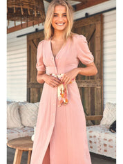 Vestido Largo JAASE Rosette ROSA POLVO