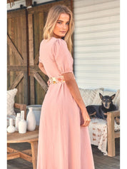 Vestido Largo JAASE Rosette ROSA POLVO