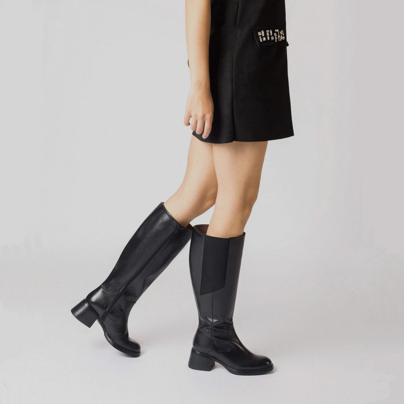 Bota XL WONDERS Koala Piel NEGRO