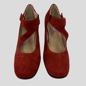 Salón Tacón PLUMERS Tira Ante ROJO