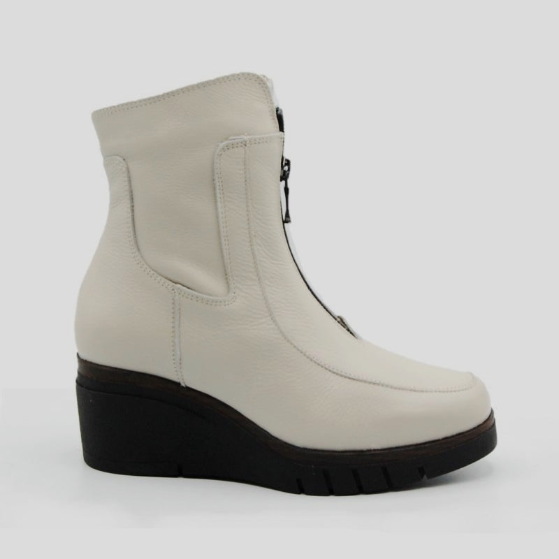 Botín Cremallera PAULA URBAN Piel BLANCO