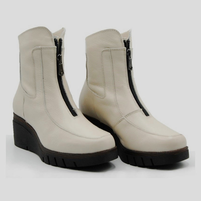 Botín Cremallera PAULA URBAN Piel BLANCO