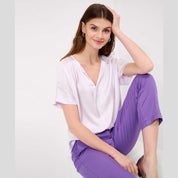Top Caelen BRAX Combi Texturas LILA