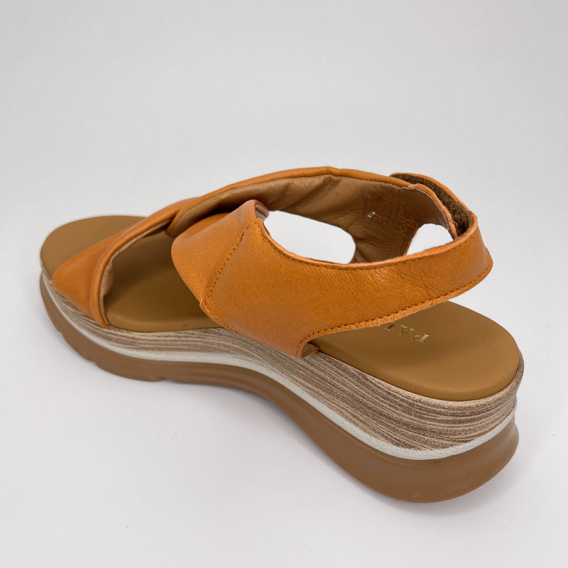Sandalia Ondas PAULA URBAN Piel NARANJA