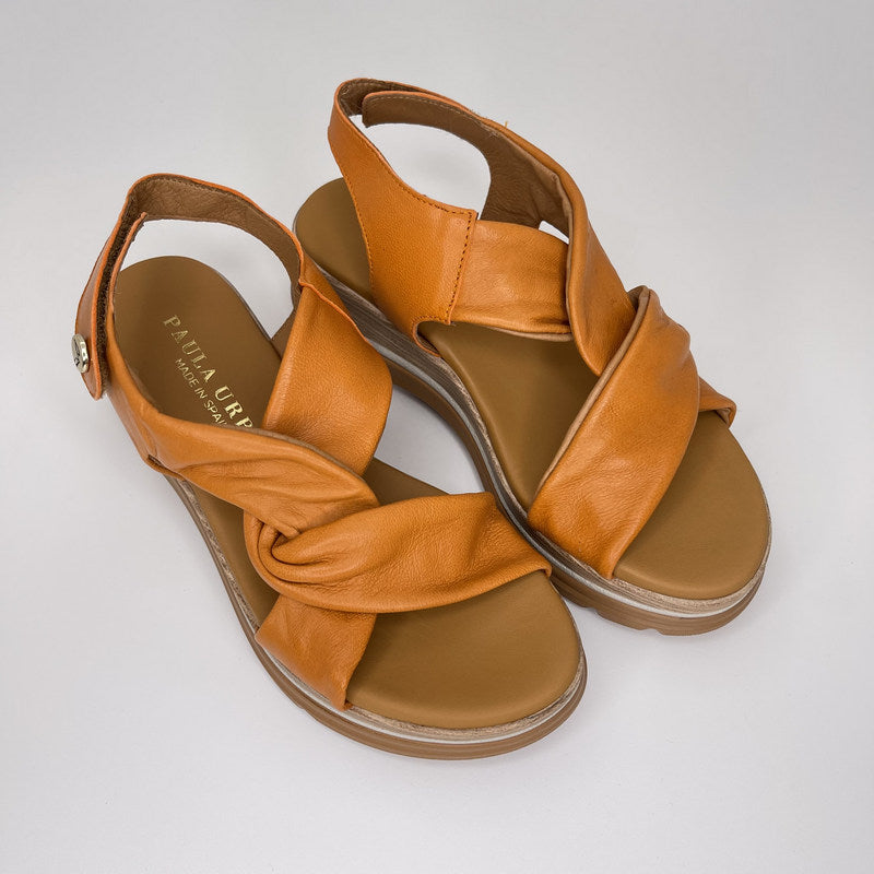 Sandalia Ondas PAULA URBAN Piel NARANJA