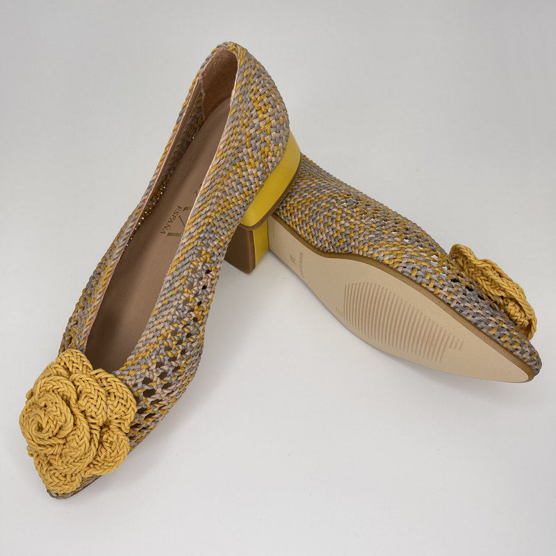 Salón Flor MIUXA TrenzadoCrochet MOSTAZA