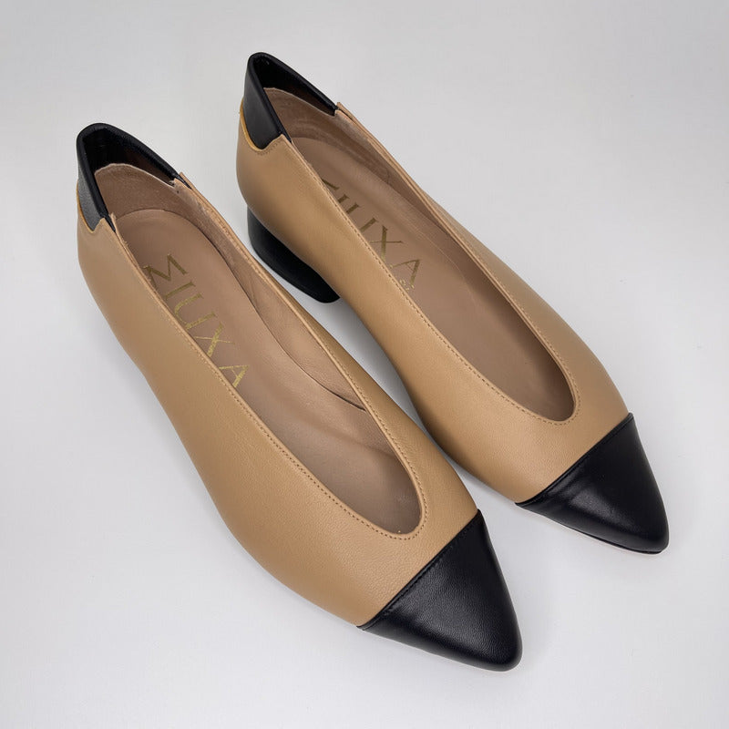 Salón MIUXA Piel Combi ALMENDRA/NEGRO