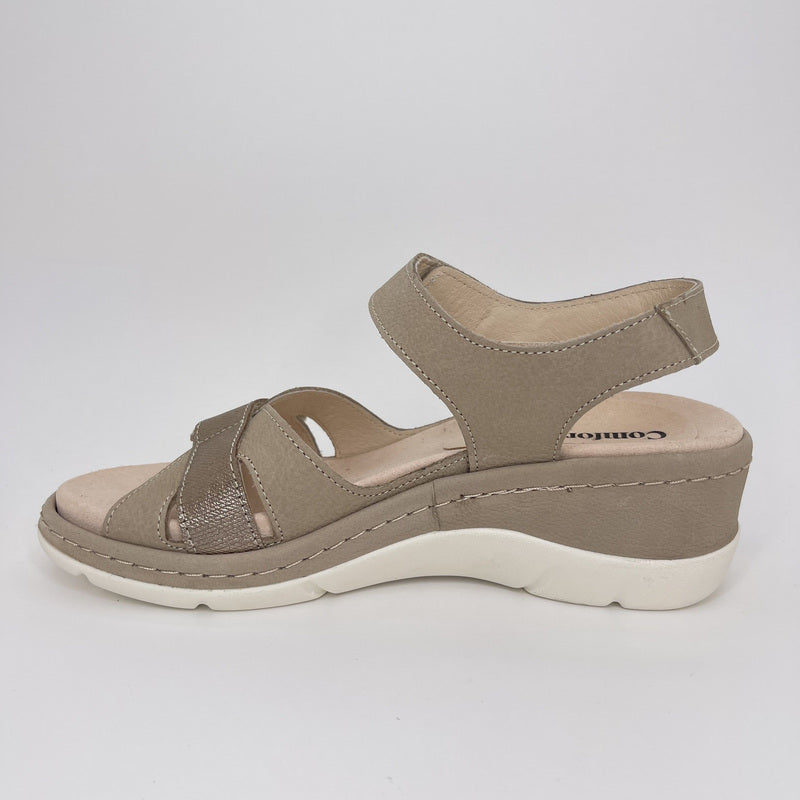 Sandalia Cuña COMFORT CLASS Nobuk TAUPE