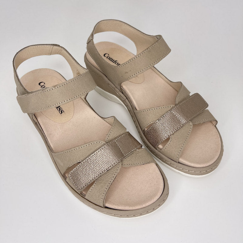Sandalia Cuña COMFORT CLASS Nobuk TAUPE