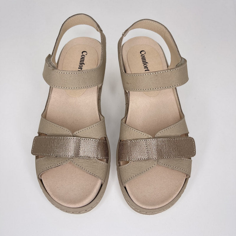 Sandalia Cuña COMFORT CLASS Nobuk TAUPE