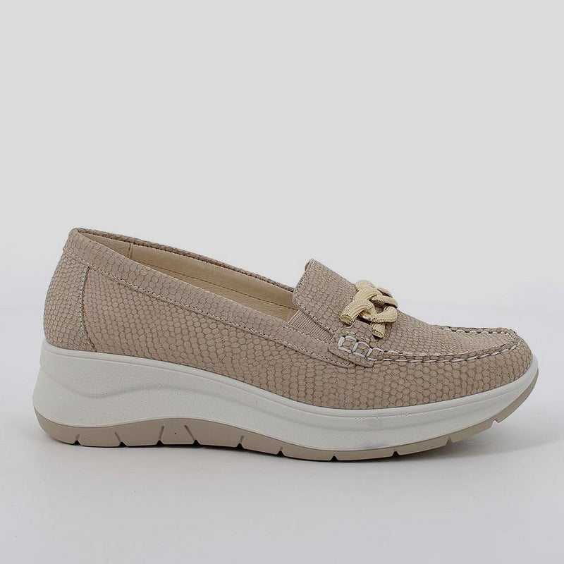 Mocasín Mujer IGI&CO Nobuk Brillos BEIGE