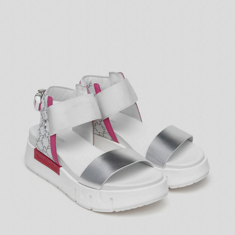 Sandalia NERO GIARDINI Plataforma PLATA