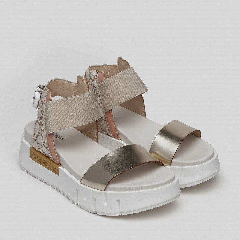 Sandalia NERO GIARDINI PlataformaPLATINO