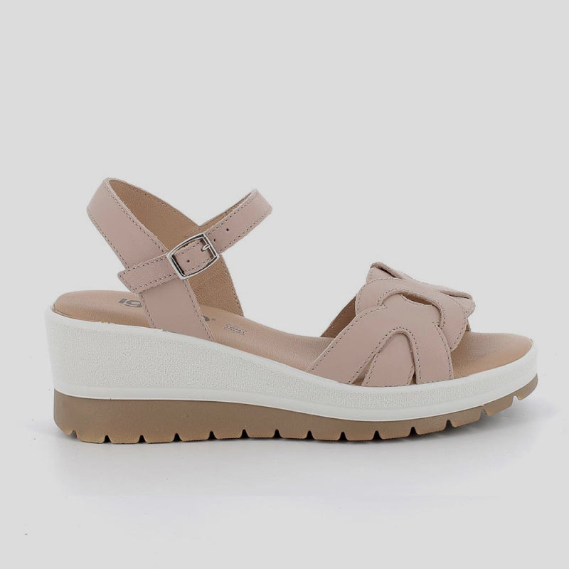 Sandalia Cuña IGI&CO Piel Ochos NUDE