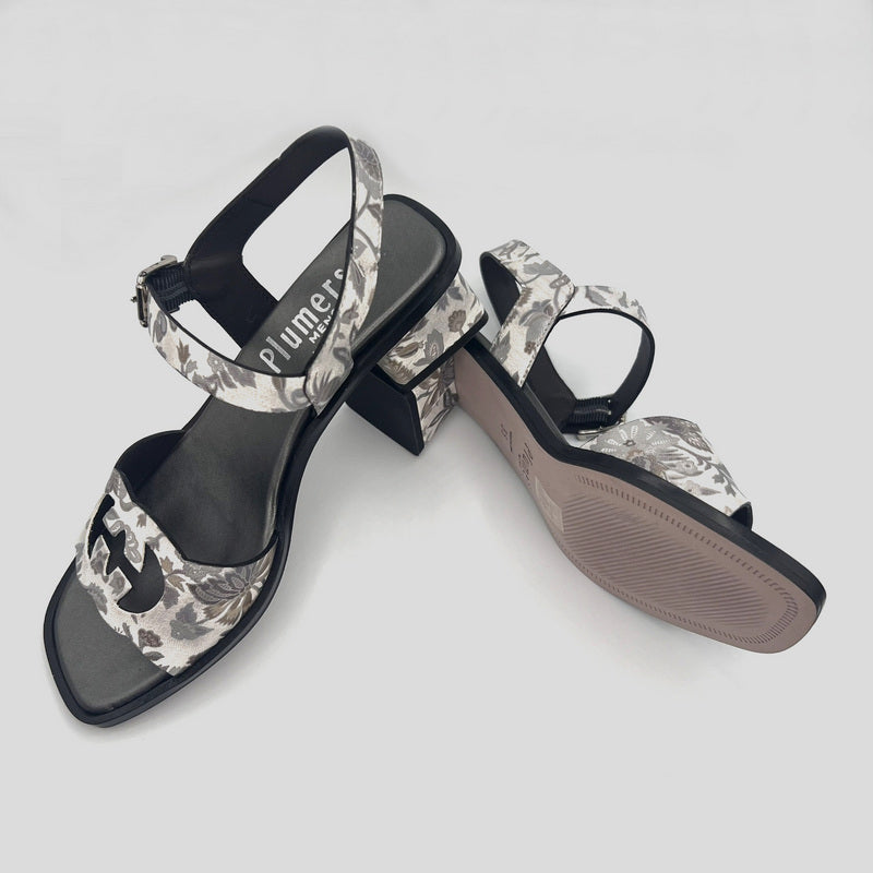 Sandalia Estampada PLUMERS Combi BLANCA