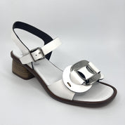 Sandalia Baja PLUMERS Adorno Piel BLANCA