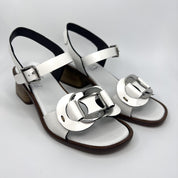 Sandalia Baja PLUMERS Adorno Piel BLANCA