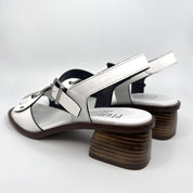 Sandalia Baja PLUMERS Adorno Piel BLANCA