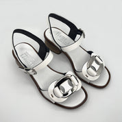 Sandalia Baja PLUMERS Adorno Piel BLANCA