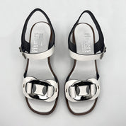 Sandalia Baja PLUMERS Adorno Piel BLANCA