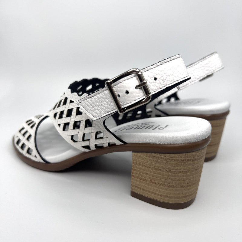 Sandalia Troquelada PLUMERS Piel BLANCA