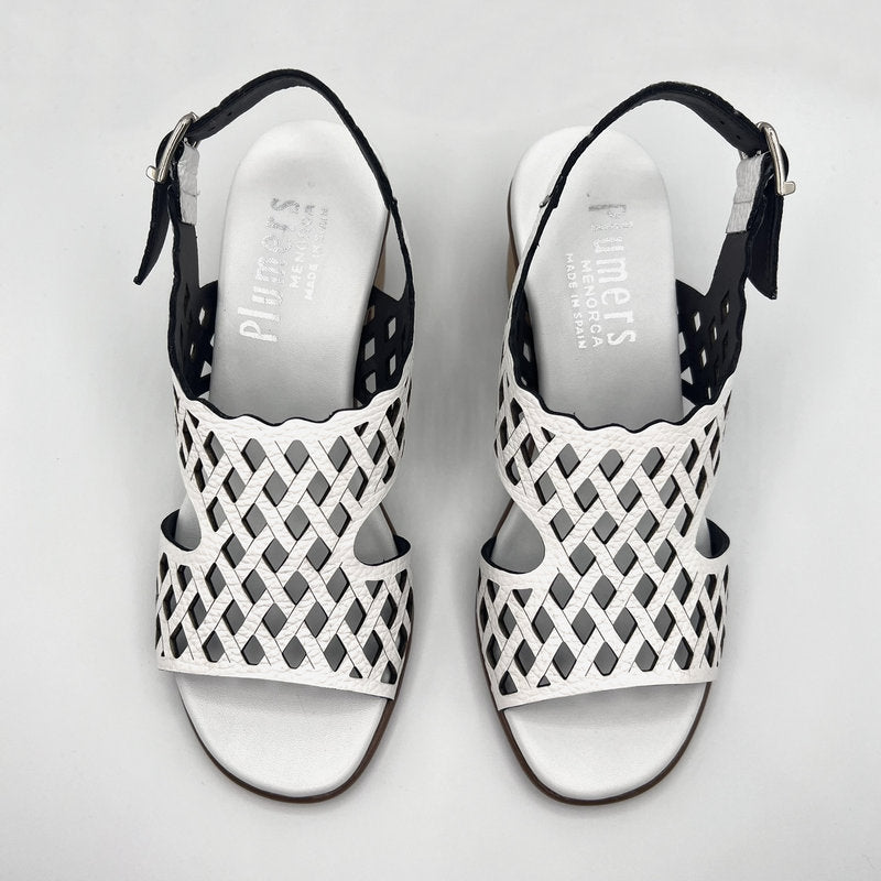 Sandalia Troquelada PLUMERS Piel BLANCA