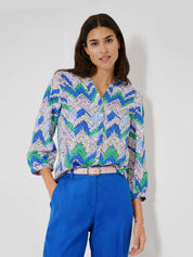 Camisa Velia BRAX Lino Estampado MULTI