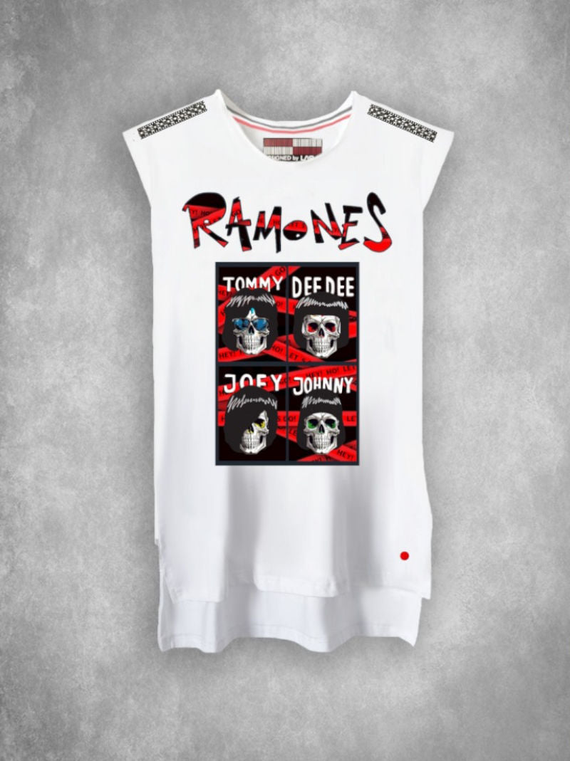 Camiseta Mujer LaSAL Ramones BLANCO