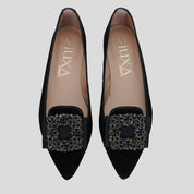 Slipper MIUXA Pedrería Ante NEGRO