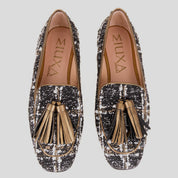 Slipper MIUXA Tweed Chanel NEGRO