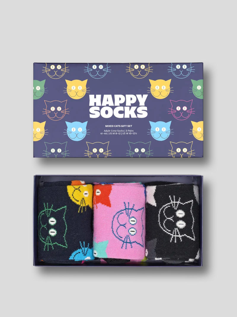 HAPPY SOCKS Mixed Cat Box 3Pack 41/46
