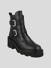 Botín HebillasALPE Plataforma Piel NEGRO