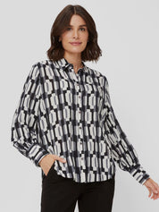 Camisa Fluida BRAX VIC Estampada NEGRO