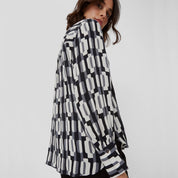 Camisa Fluida BRAX VIC Estampada NEGRO