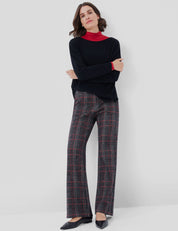 Pantalón BRAX SHAKIRA Cuadros GRIS/ROJO