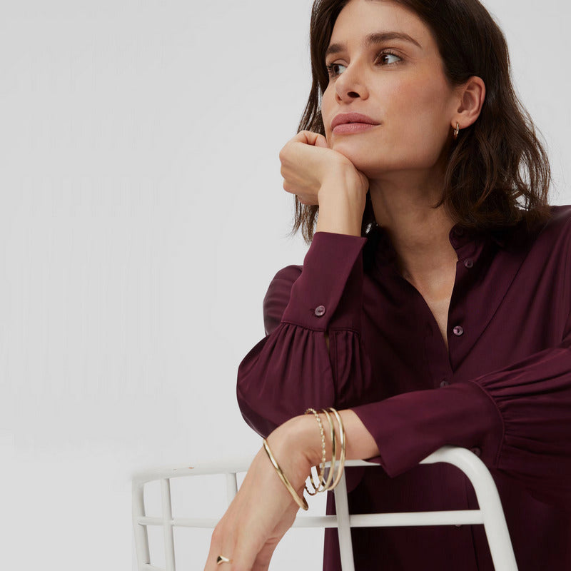 Camisa Fluida BRAX VIC Viscosa BURDEOS