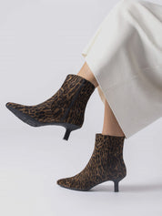 Botín Tacón Medio WONDERS Ante LEOPARDO