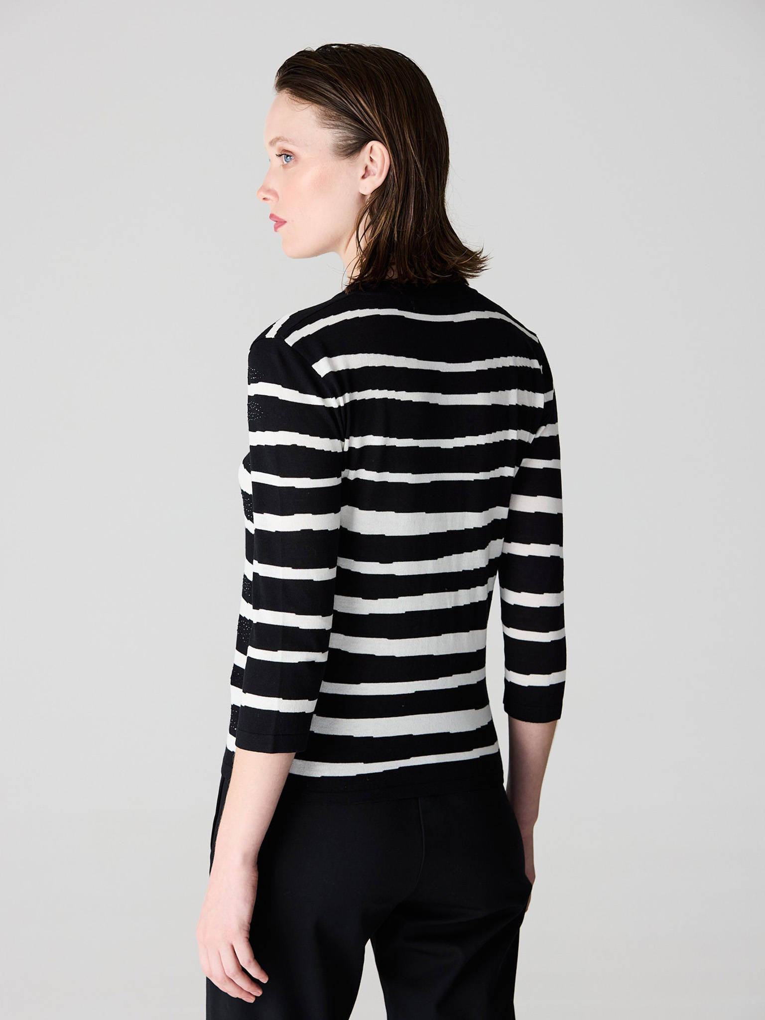 Jersey Pico ESCORPION Rayas BLANCO/NEGRO