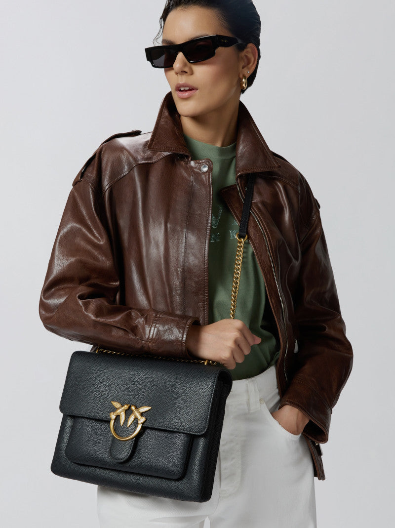 Bolso Love One Soft Big PINKO Oro NEGRO