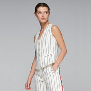 Chaleco Agata VILAGALLO RayasLino BLANCO