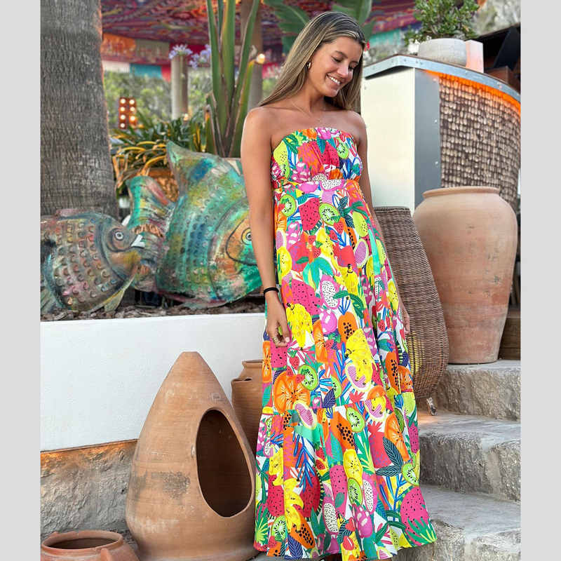 Vestido Susan VILAGALLO FrutasMULTICOLOR
