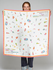 Foulard Seda VILAGALLO AperitivoMULTICOL