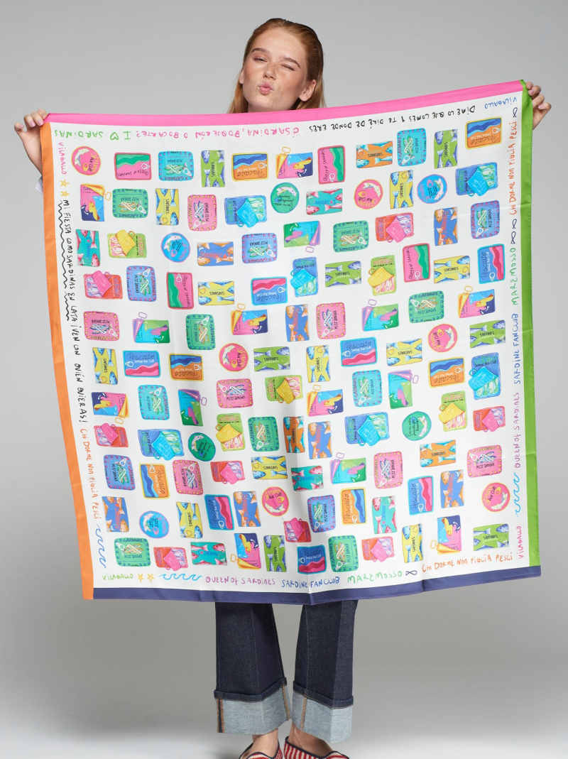 Foulard Seda VILAGALLO Sardinas MULTICO