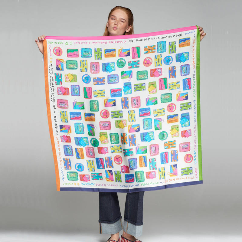 Foulard Seda VILAGALLO Sardinas MULTICO